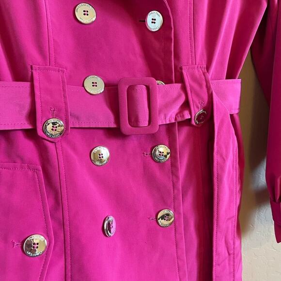 Calvin Klein Raspberry Pink Trench Coat - Picture 3 of 9